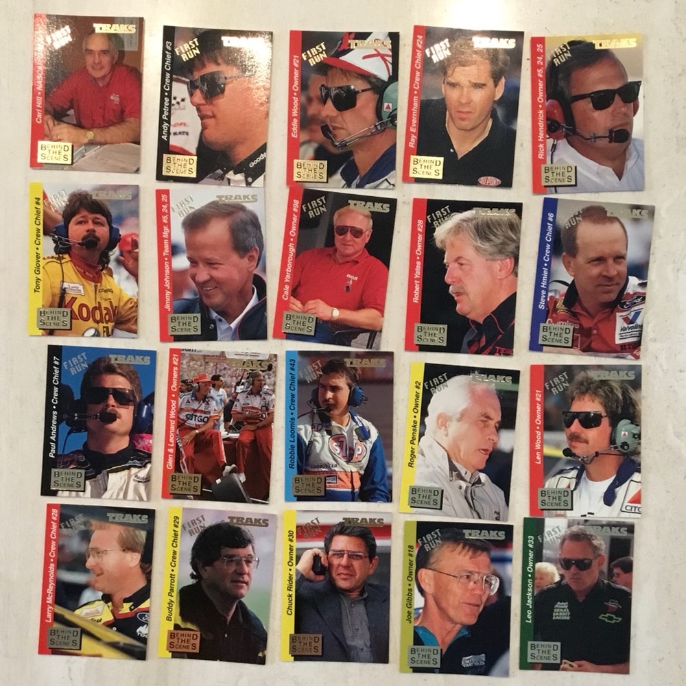 Traks First Run Cards 1995 Behind The Scenes Race Cars NASCAR Lot Of 20 Card